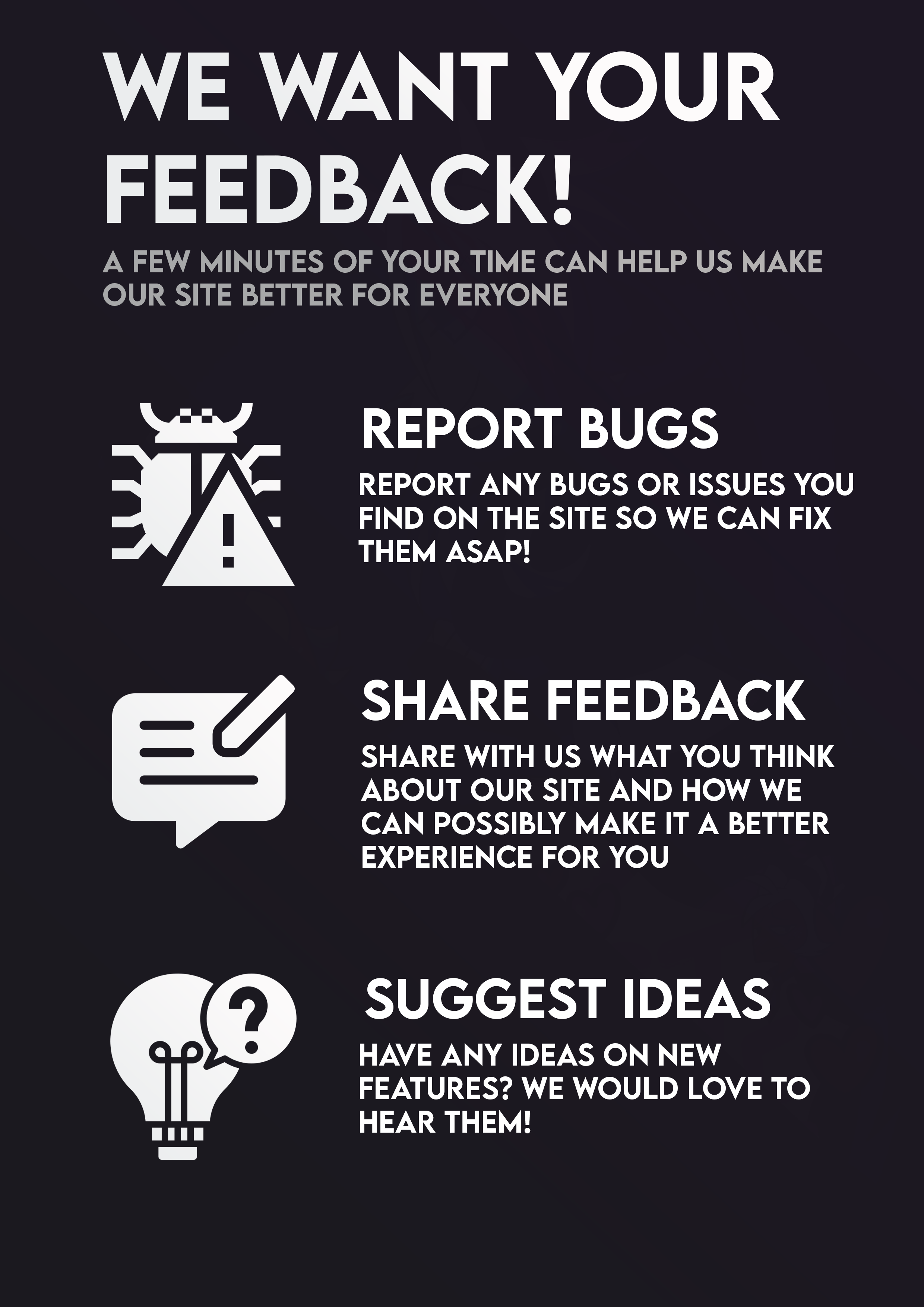 Help us improve!
